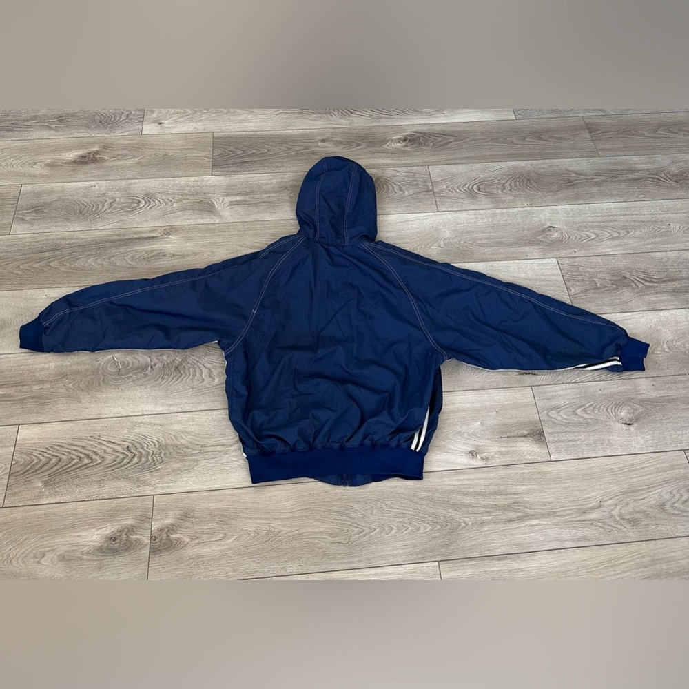 Navy Blue, White, and Grey Vintage Nike Windbreaker